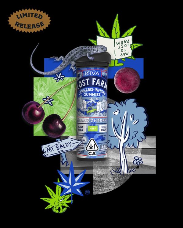 10mg Black Cherry Cannabis Edible Gummies infused with HUF OG live resin