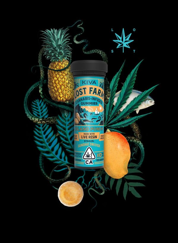 Lost Farm 10mg Tropical Punch Cannabis Gummy Edible infused with Sundae Driver